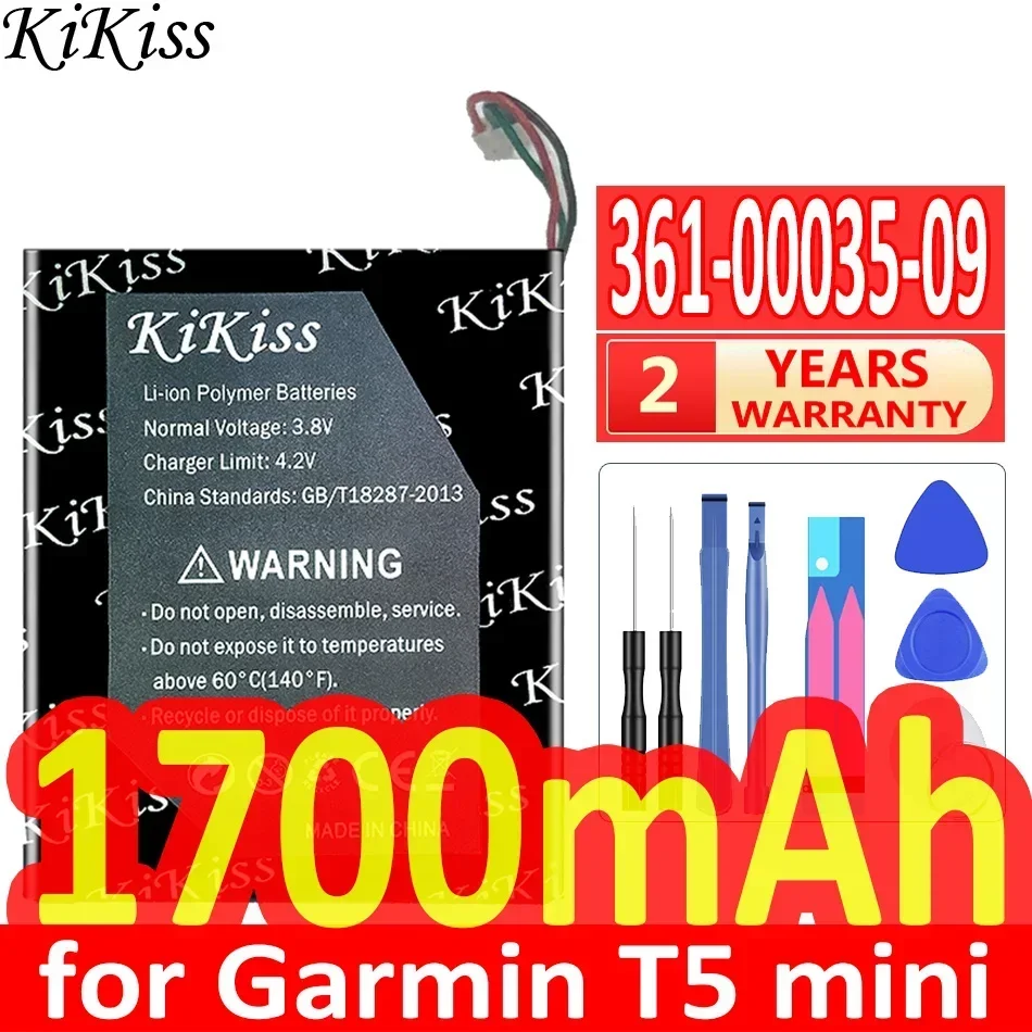 Аккумулятор KiKiss 1700 мАч 361-00035-09 для Garmin T5 TT 15 mini
