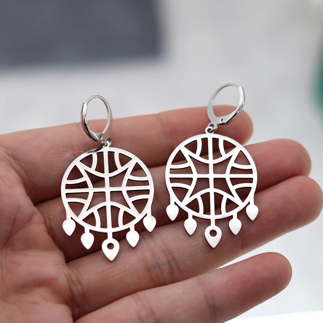 Женские серьги-кольца ручной работы из нержавеющей стали в стиле бохо