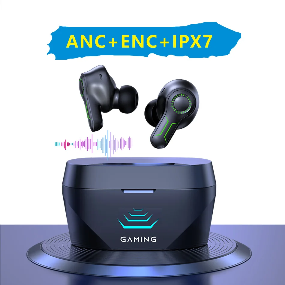 

ANC active noise reduction dual microphone ipx7 waterproof digital display chicken eating wireless game Bluetooth headset