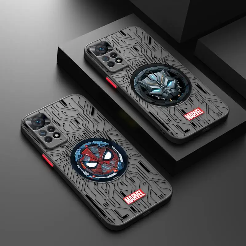 Матовый чехол для Xiaomi Redmi Note 13 11 12 12S 10 Pro 9 8T 9S K40 10C 12C печатная плата Marvel Человек-паук