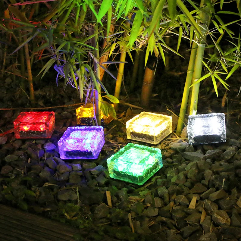 

Solar Brick Ice Cube Lights Outdoor Waterproof Paver Landscape Path Lights Garden Courtyard Pathway Lamp Christmas Festival Lamp