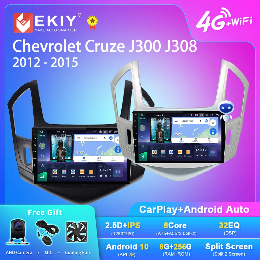 Автомагнитола EKIY Q7 Android для Chevrolet Cruze J300 J308 2012 - 2015 Navi GPS 1280*720 DSP Carplay мультимедийный