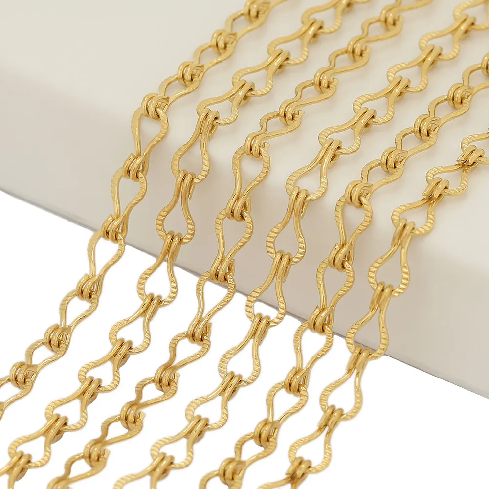 

1 Meter Stainless Steel Embossed Hooks Connected Chains Necklaces Findings Bracelets Accessories Supplies for DIYJewelry Gifts