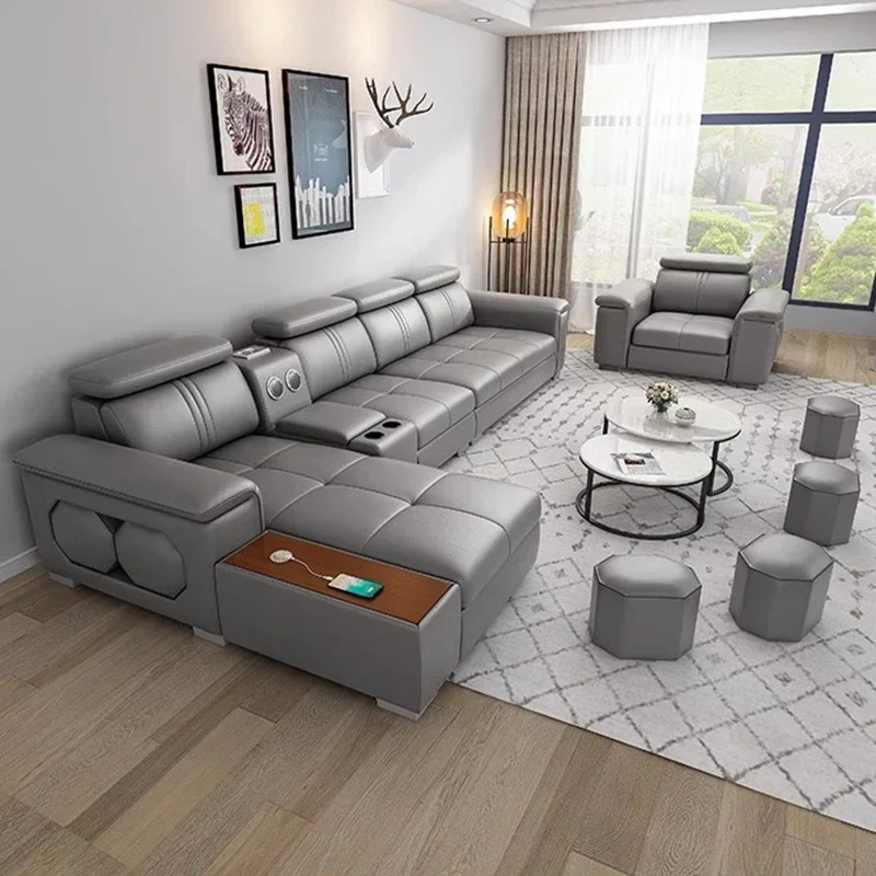 Кожаные раскладные диваны для гостиной роскошные дизайнерские