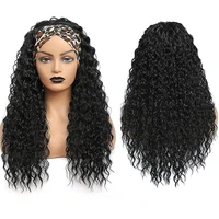 kinky curly headband wigs synthetic curly wigs for black women with headband bob natural deep wave wigs glueless daily cosplay