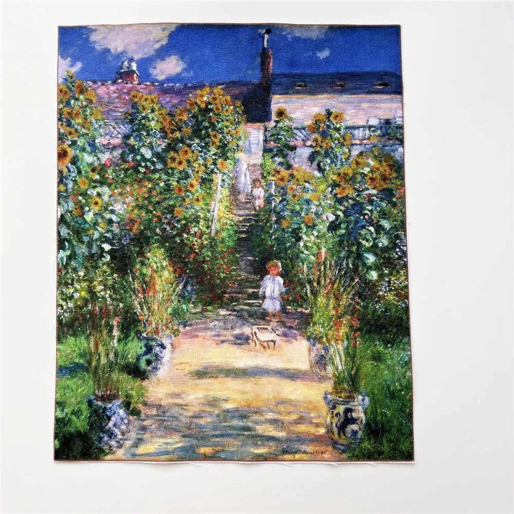 7 шт./лот 20X25 см знаменитая картина маслом водяные лилии хлопковая ткань Canva