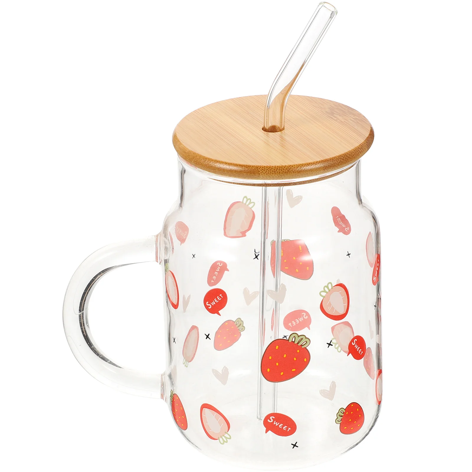 

1 Set Mug Reusable Delicate Water Cup Glass Cup With Wood Lid Glass Cup Glass Water Cup for Travel Office Outdoor