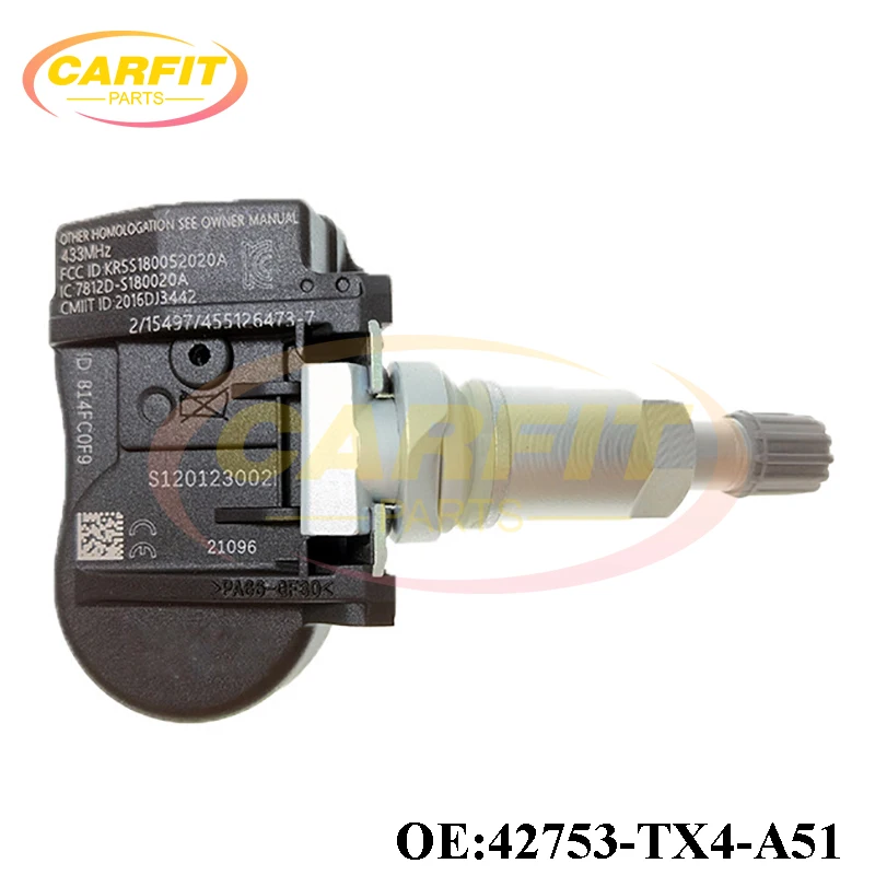 Новый OEM 42753-TX4-A51 42753TX4A51 42753-TX4-A512-M1 42753TX4A512M1 Датчик давления в шинах TPMS для Acura MDX RDX RLX