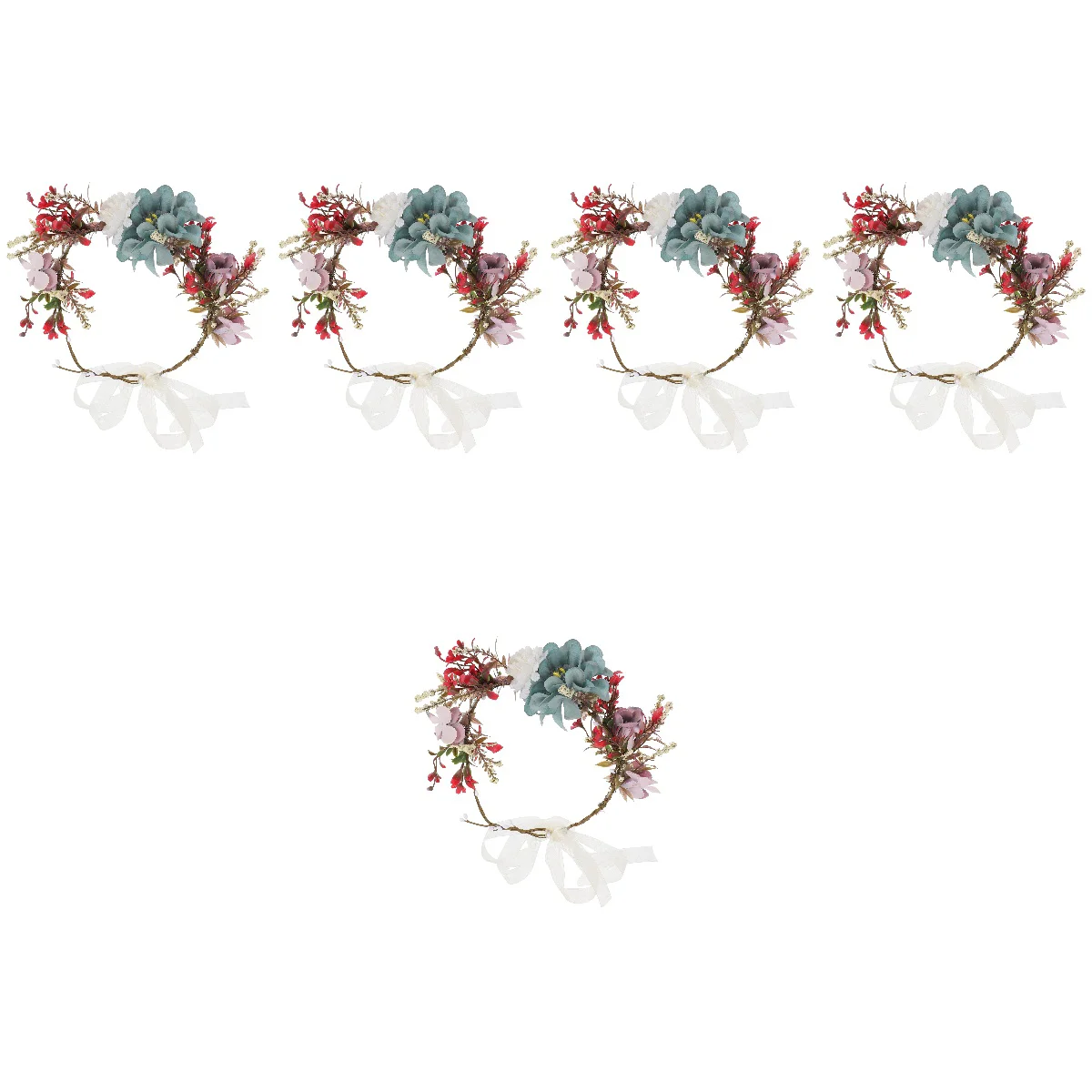 

5x Flower Headband Bride Headband Bridal Flower Headband Beach Headband Flower Hair Accessory Flower Hair Wreath Flower Hairband