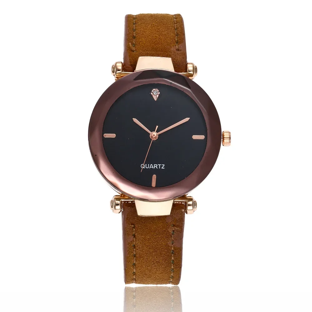 Модные женские кожаные повседневные часы роскошные аналоговые кварцевые