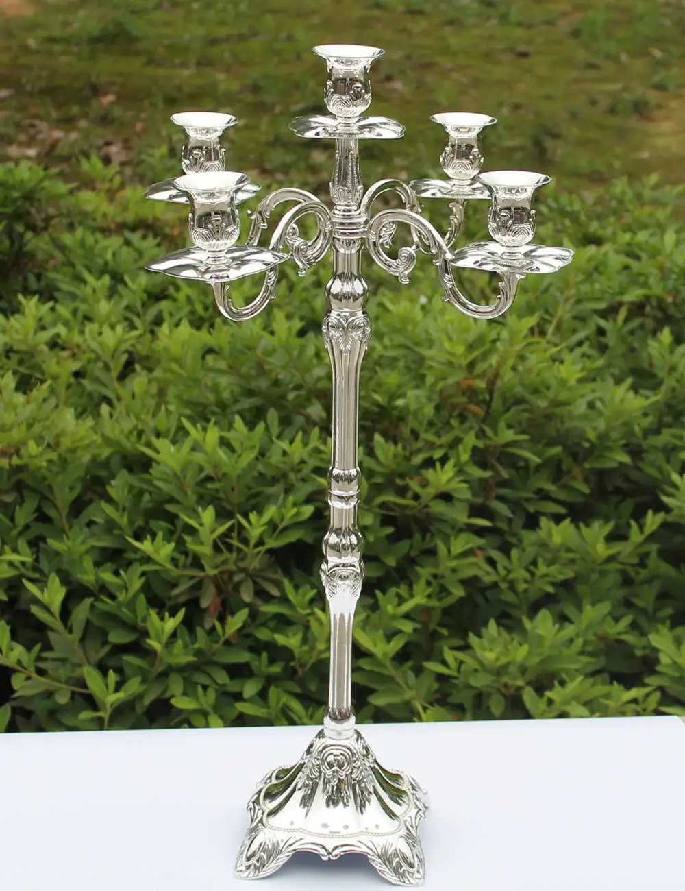 

Hot Sale Silver/Gold Candle Holders Metal Centerpiece Candelabra Wedding Candle Holder Party Events use X-mas Candlestick