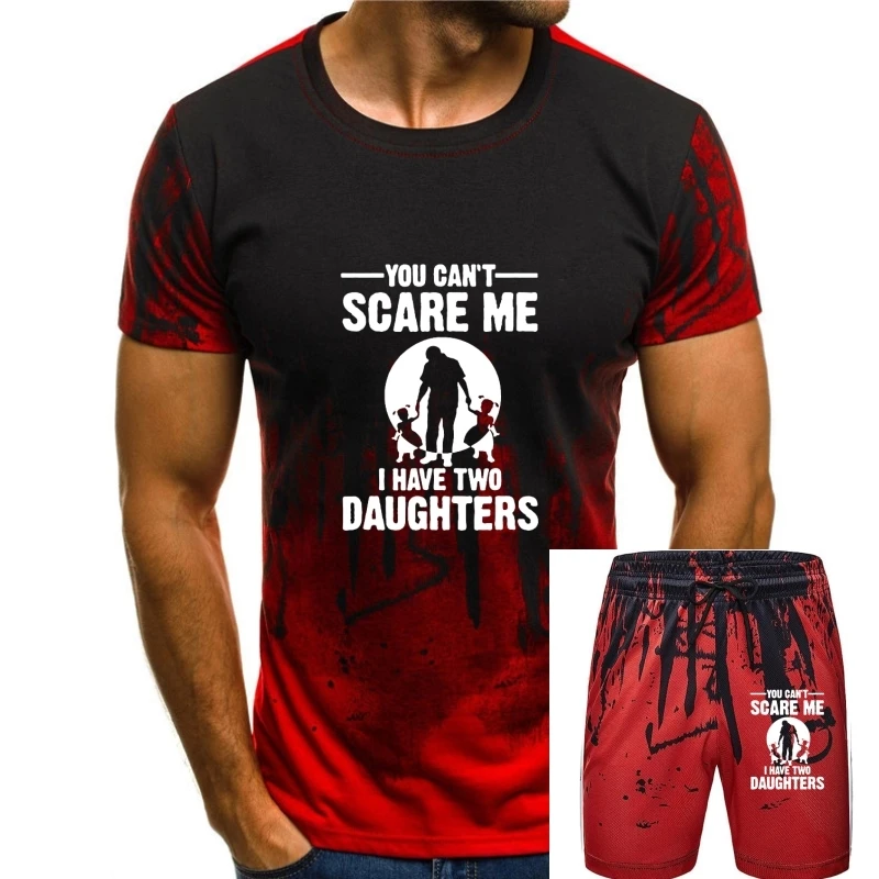 

Забавная Мужская футболка с надписью «You Can't Scare Me», у меня есть две дочери, подарок на день отца, Мужская футболка, топы с коротким рукавом, футболки из хлопка