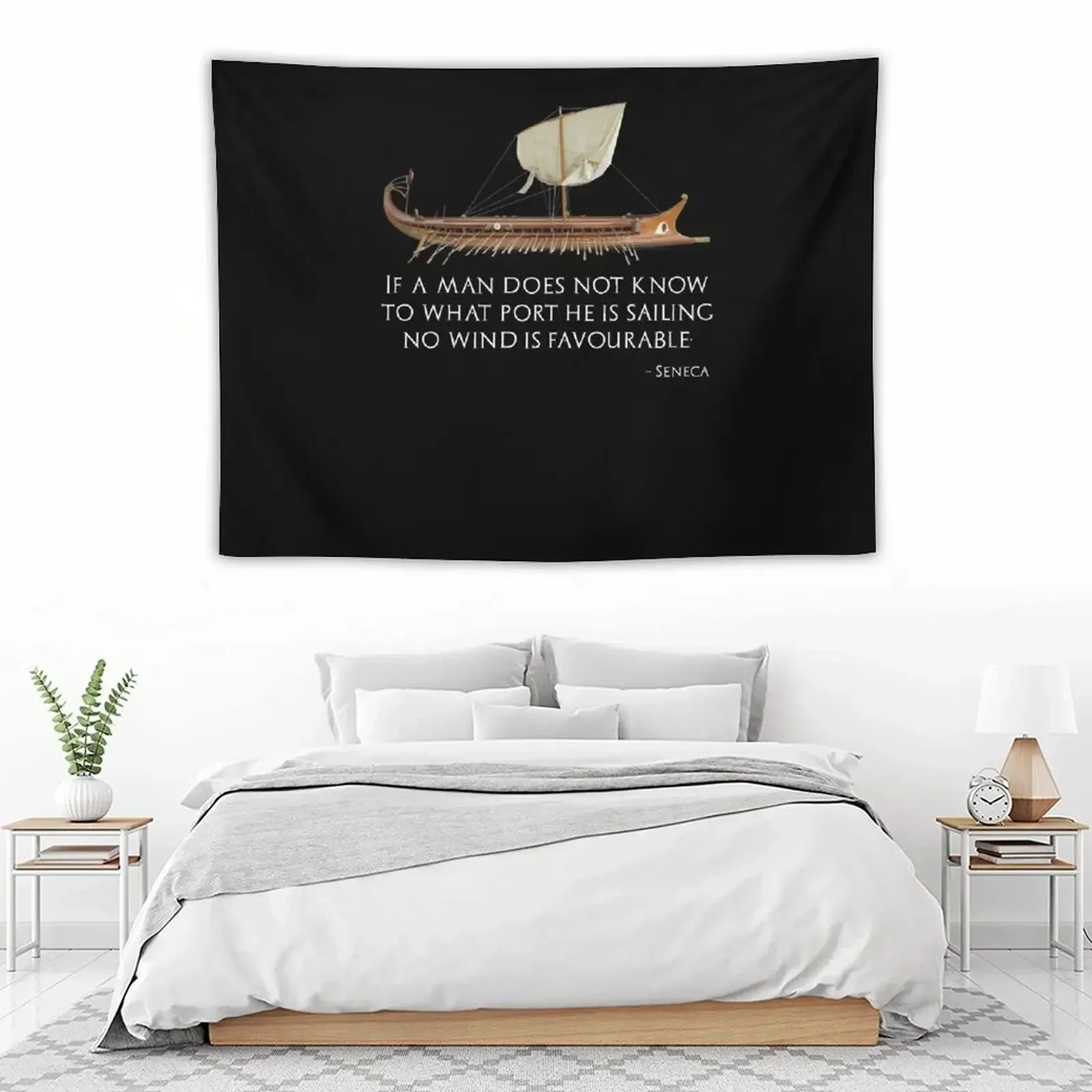 Если мужчина знает не покупать порт он парус ветер пользуется - Гобелен Seneca the Younger