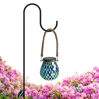 solar glass light mosaicing outdoor mosaicing lanterns for patio waterproof outdoor solar lights decorative night light for