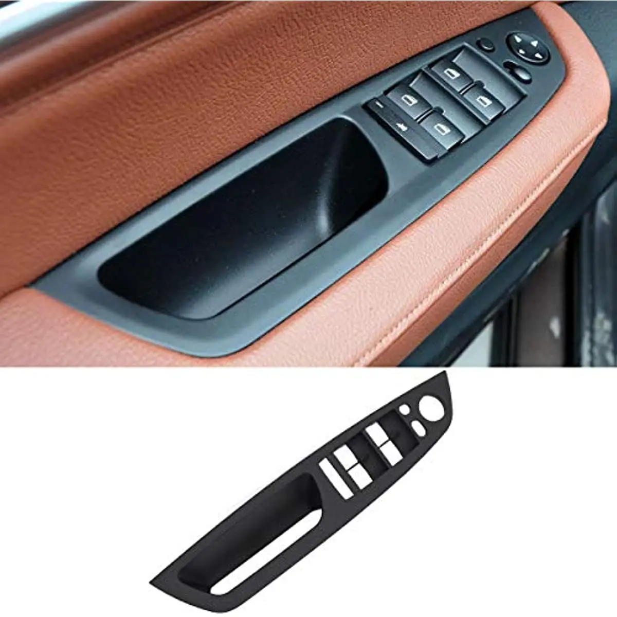 

Black X5/X6 E70 E71 Door Handle Driver Seat, Window Switch Panel Cover Trim For BMW X5 2007-2013 X6 2008-2014