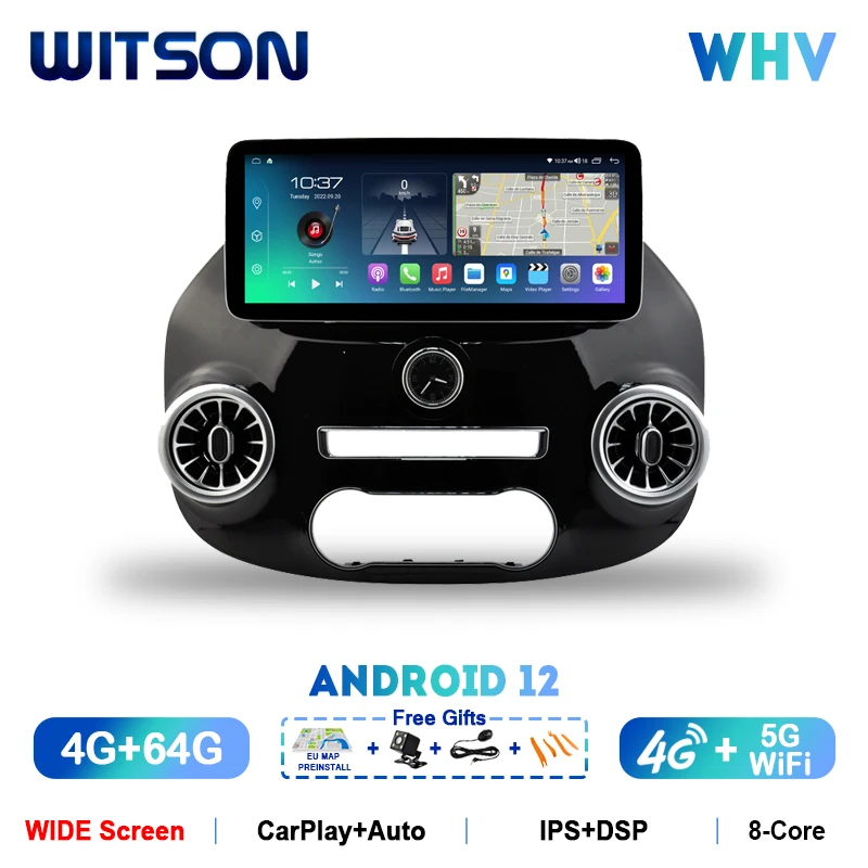 

WITSON 12.3'' WIDE SCREEN Android 12 Car Video Radio Stereo For MERCEDES BENZ VITO 3 W447 2014 2021 car Multimedia carplay navi