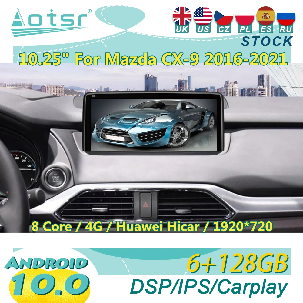 Android 10 per Mazda CX-9 2016 - 2021 Autoradio 2Din Autoradio ricevitore Stereo auto navigazione GPS lettore multimediale unità principale