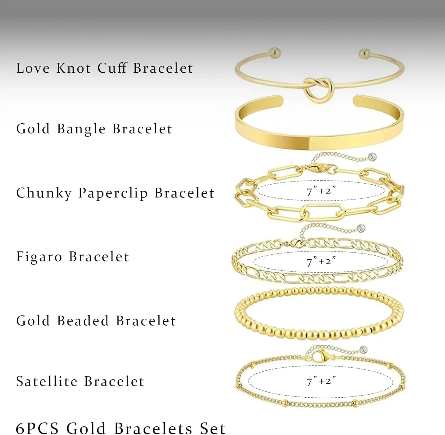 Набор браслетов из 18-каратного золота для женщин не тускнеющие браслеты