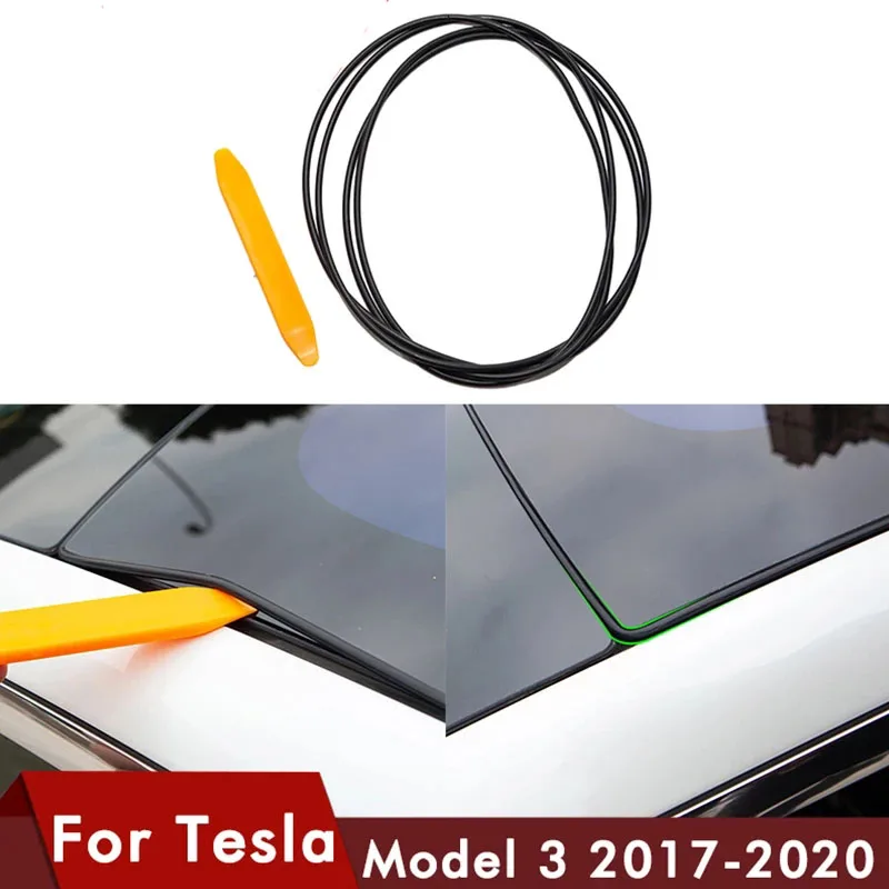 For Tesla Model 3 Car Wind Noise Reduction Kit Quiet Seal Kit for Tesla Model 3 Accessories Skylight Glass Sealing Strip