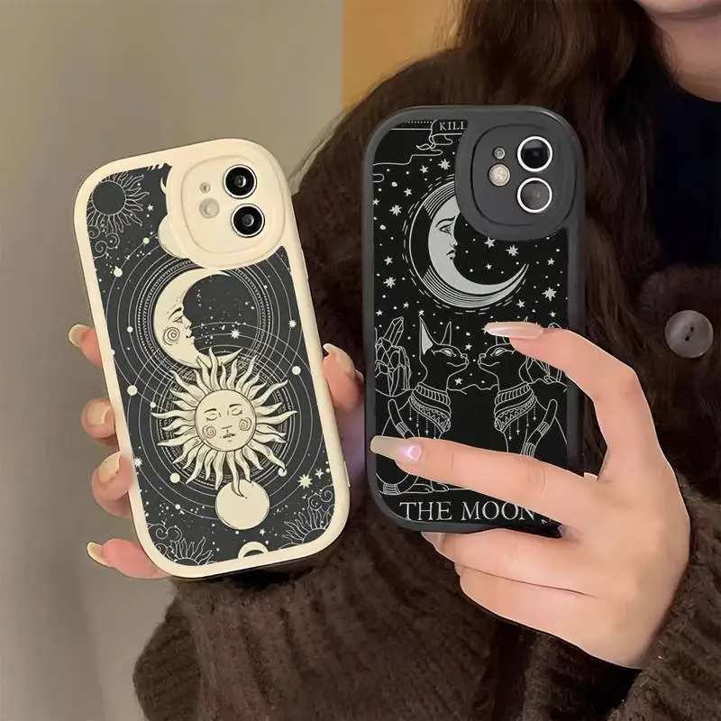 

Yinuoda Witches Moon Tarot Mystery Totem Phone Case Hard Leather for iPhone 13 12 Mini 11 14 Pro Max Xs X Xr 7 8 Plus 6 6s Se