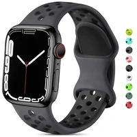 silicone strap for apple watch band 45mm 41mm 42mm 3840mm 44mm watchband breathable bracelet apple watch 6 strap iwatch 7 5 4se