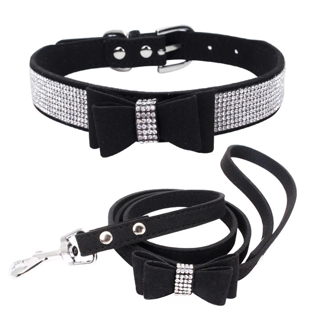 

Dog Cat Collars Diamond with Rhinestone Decoration for Small Medium Large Dogs Bling bowtie