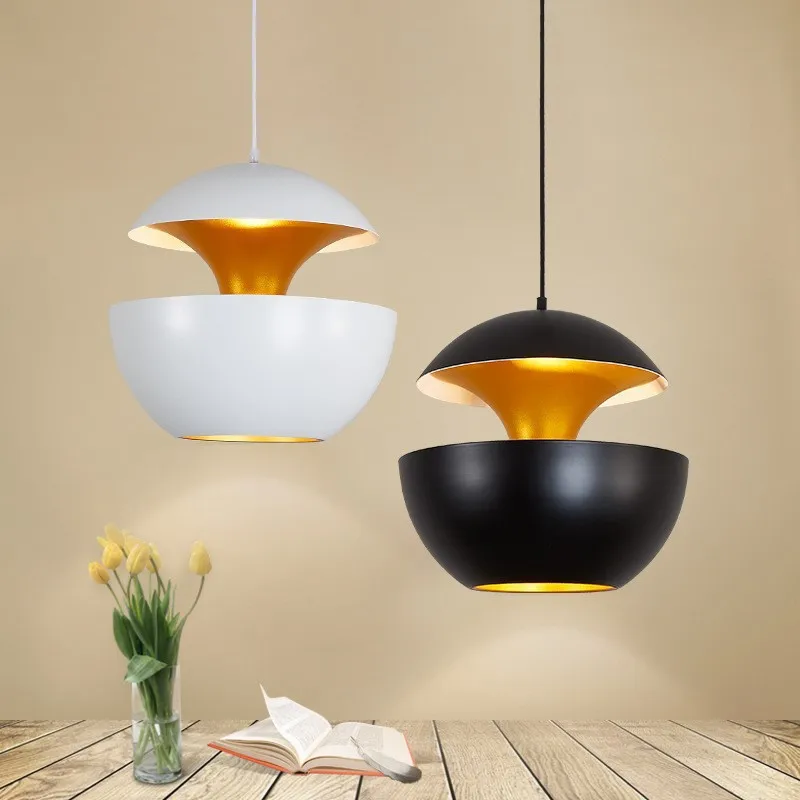 Nordic Apple Led Pendant Lamps Black White for Kitchen Bedside Dining Room Design Chandelier Home Decor Indoor Lighting Fixture 6