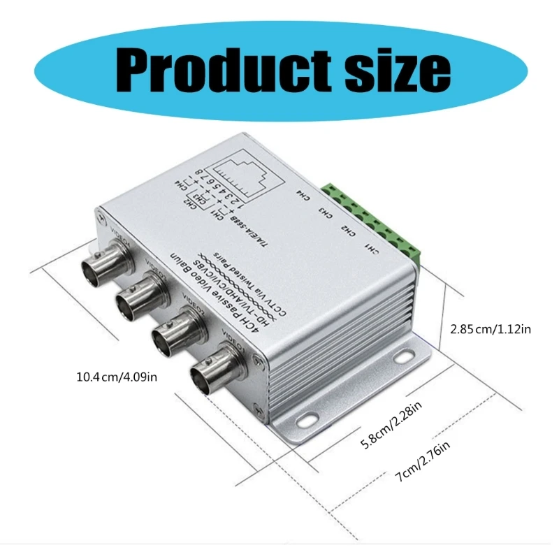 4-канальный пассивный видеобалун для камер CVI AHD CCTV через витые пары UTP Video