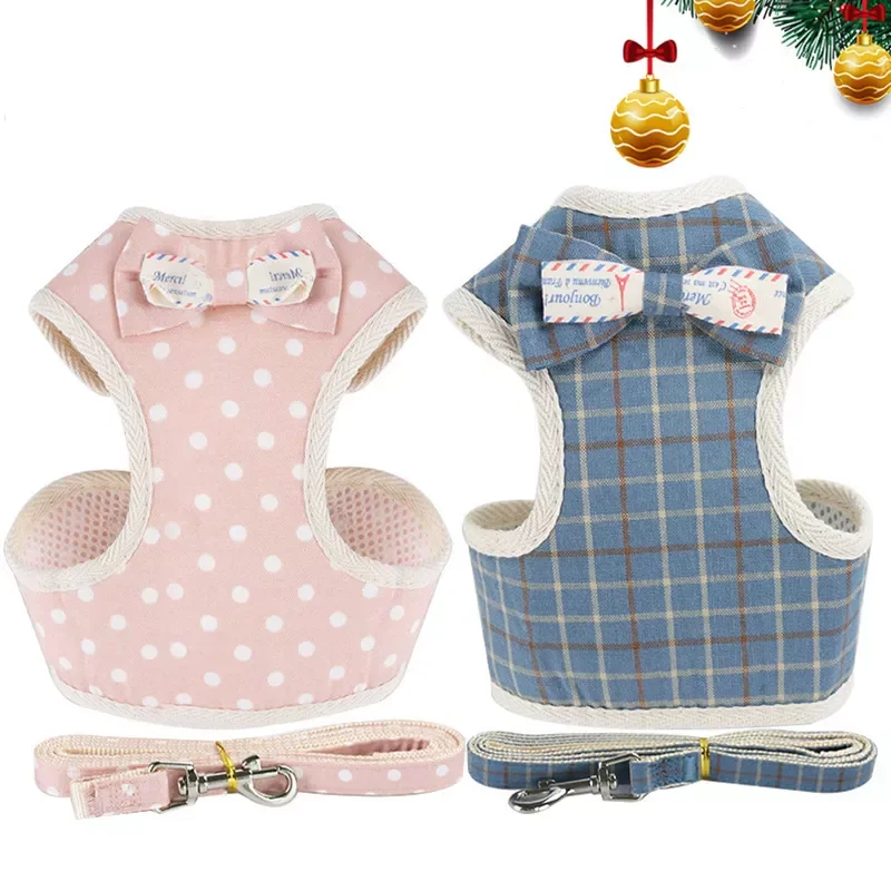 

Cat Harness Pet Leashes Chest Adjustable Harness Bowknot Cats Leashes Walk Chest Strap Vest Cat Collars Cat Accessories
