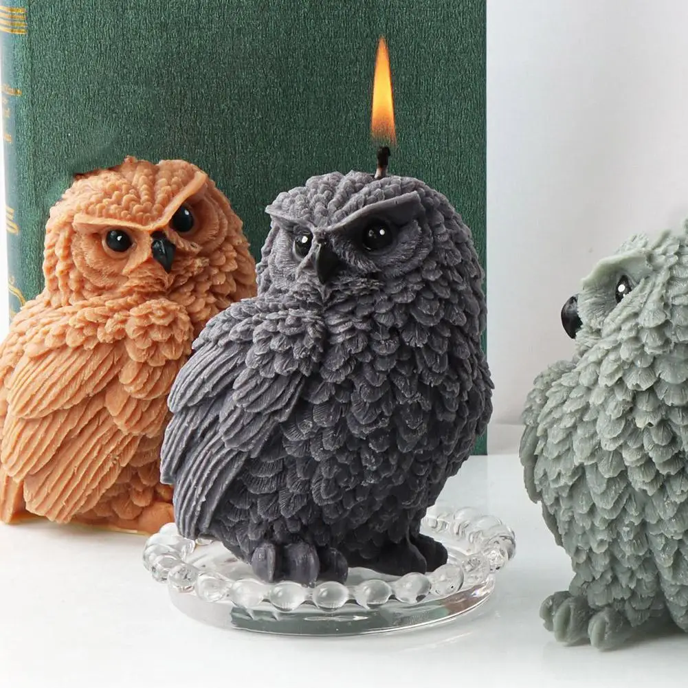 

New Stand Owl Silicone Candle Mold For Candle Making DIY Handmade Resin Molds For Plaster Wax Tools Candle Making Supplies