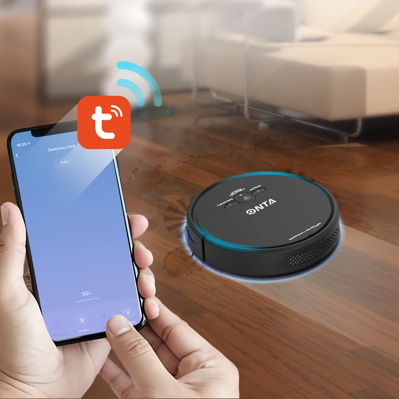 

Wifi Sweeping Robot Sweeping Mopping Robot Remote Control Wireless Self Charging 2500Pa Suction Alexa Voice Control Gyroscope