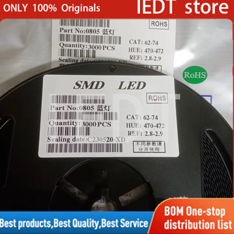 

3000pcs in reel 0805 SMD LED diodes Ultra Bright light red yellow blue white Green full reel