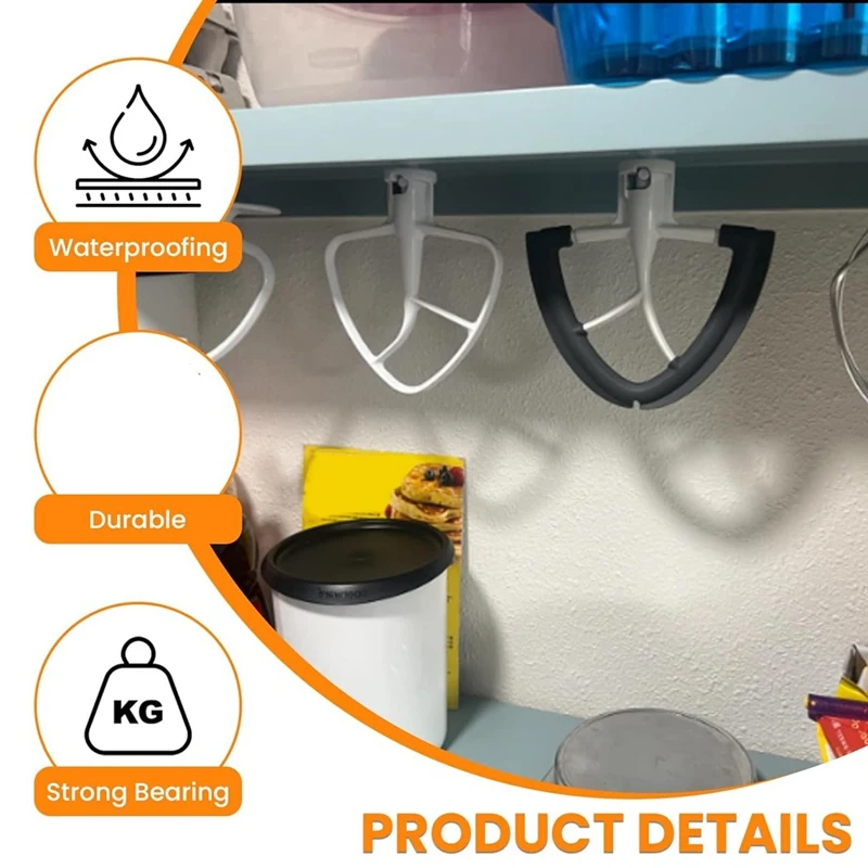 4Pcs Stand Mixer Attachment Holders Storage Organizer With Screw And Adhesive For Dough Hooks Flat Beater Wire Whip