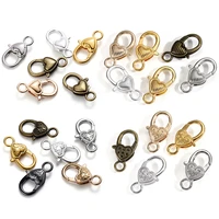 510pcs 27x14mm lobster clasp hooks heart keychain clasps bracelet chain accessory for diy jewelry making components wholesale