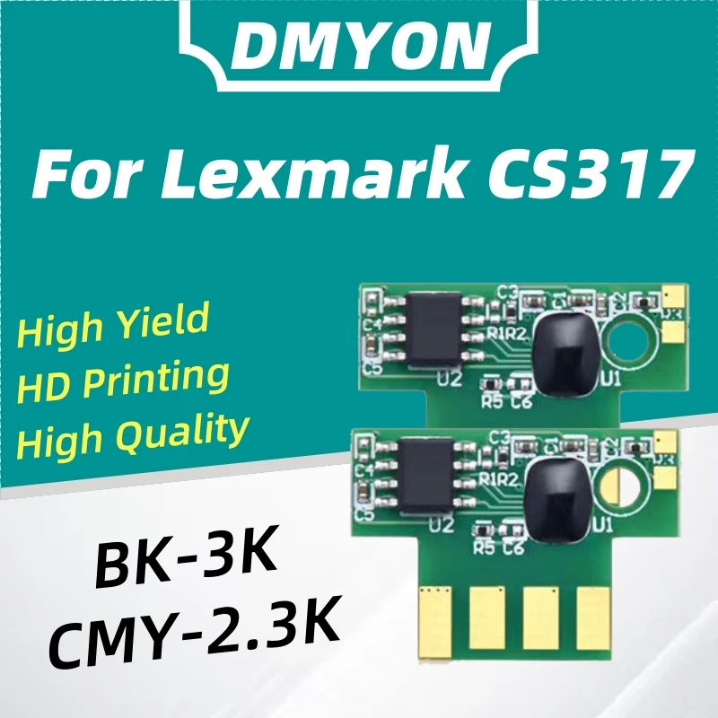 Фото 1 компл. чип CX417de CX517 EUR для принтера Lexmark CS317 CS317dn CS417 CS417dn CS517 CX317 CX317dn чип картриджа с тонером №2