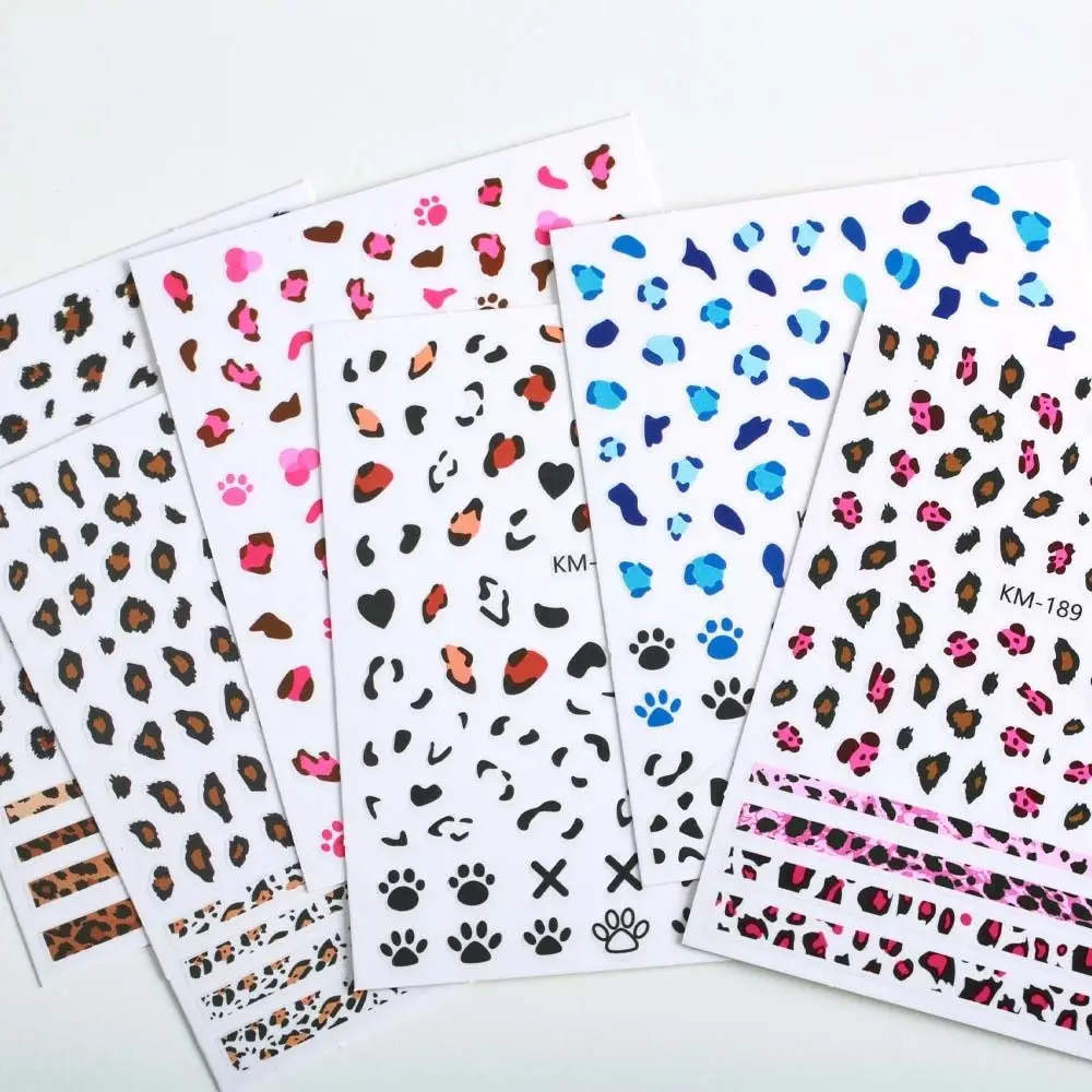 

Fashion Leopard Print Nail Stickers Bear Paw Pattern Nail Decorations Self Adhesive Nail Decals Manicure Accessories