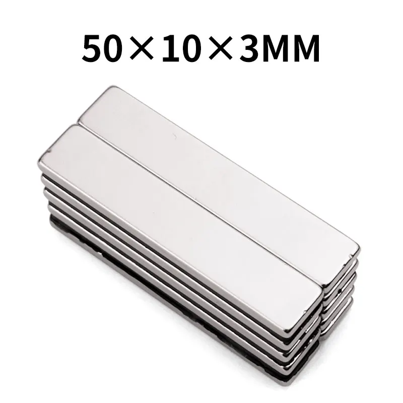 

2 шт., прямоугольный мощный неодимовый магнит 50x10x3 мм