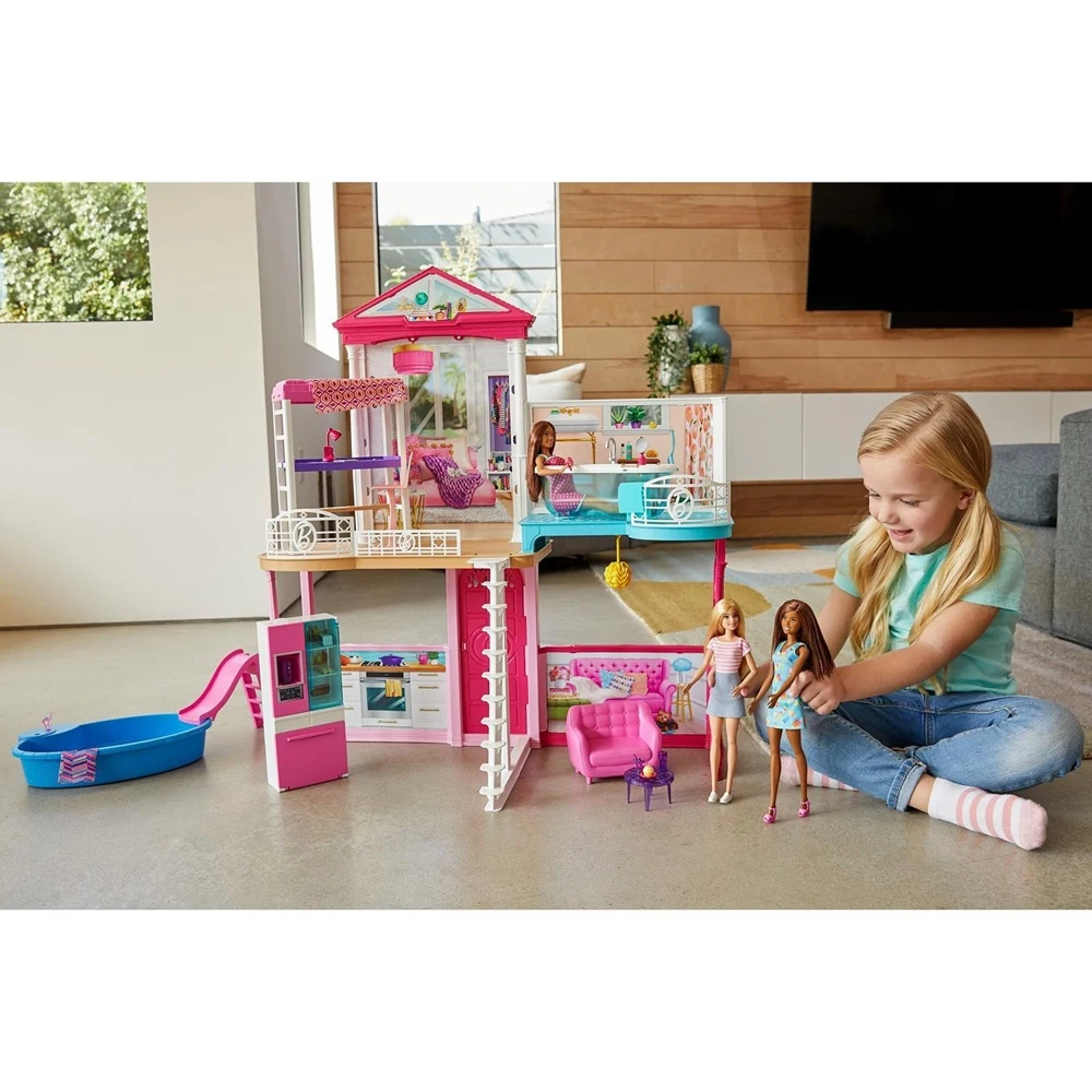 Игровой набор Барби Barbie дом+куклы +аксессуары GLH56 дом барби |