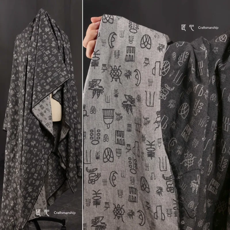 

Жаккардовая ткань из хлопка и льна для пальто, костюмов, дизайнерских нарядов, швейная ткань, оптовая продажа тканей для изготовления одежды своими руками