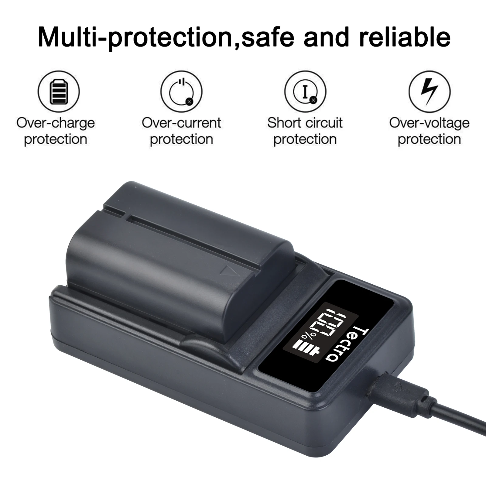 Аккумулятор 1100 мАч BN-V408 + зарядное устройство со светодиодной подсветкой для JVC