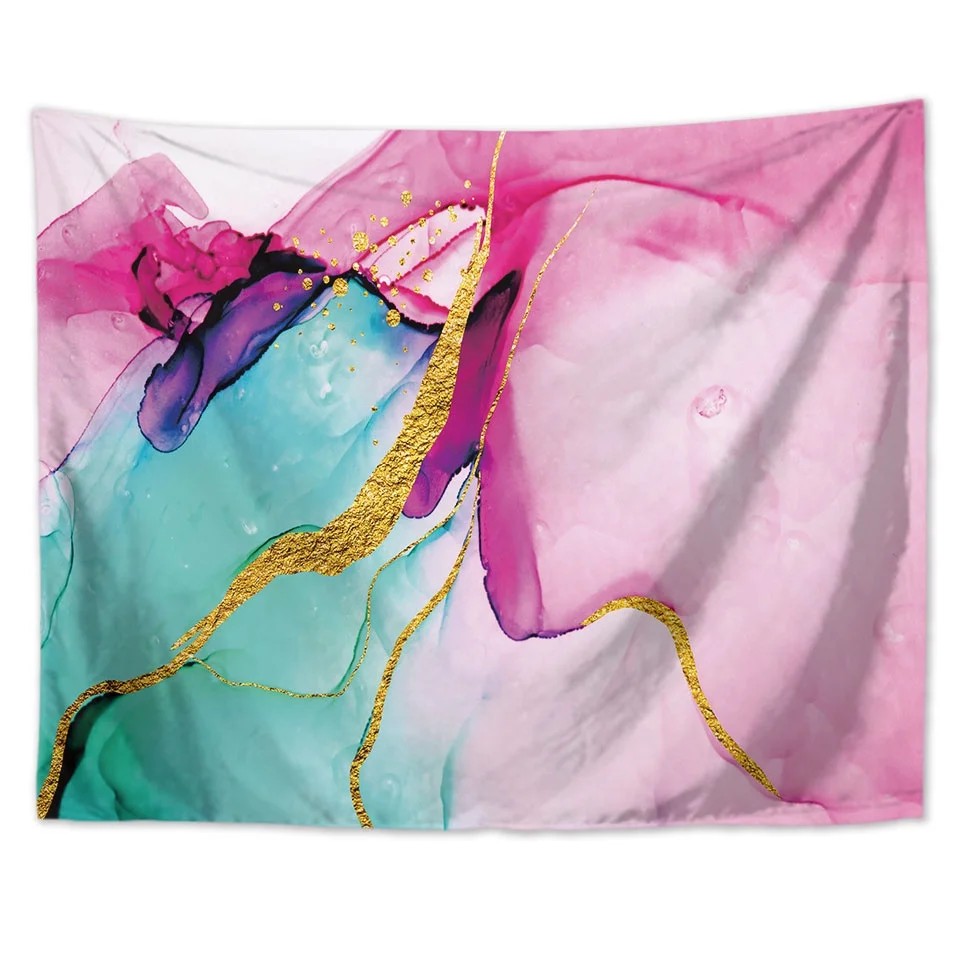 

Синее гобелено полотно с мраморным рисунком