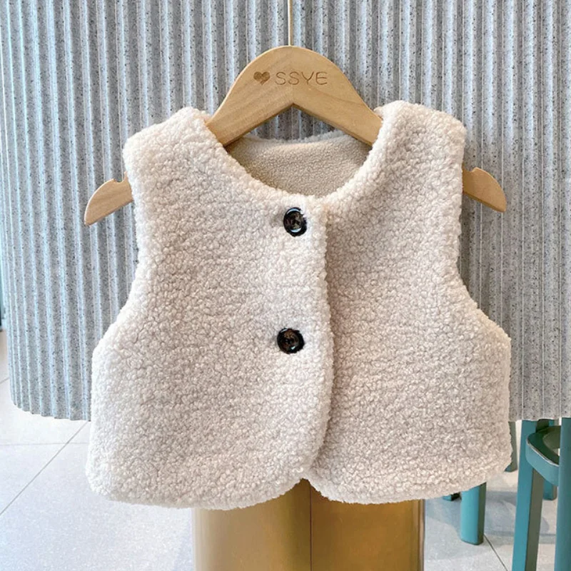 

Весенне-осенняя куртка, жилеты для мальчиков и девочек из овечьей шерсти, модная Корейская версия, темпераментный Повседневный жилет, женск...