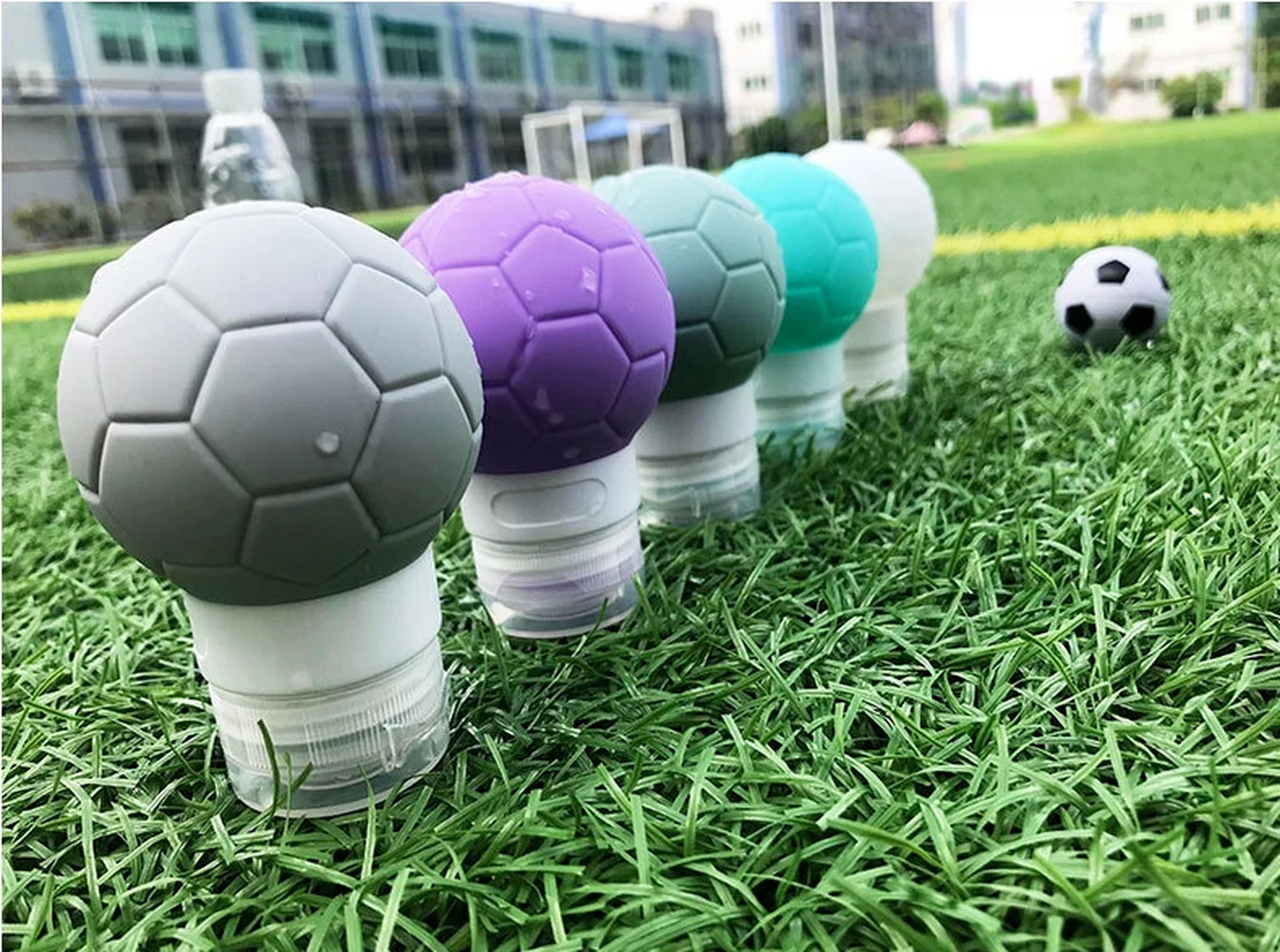 

1pcs Cute Football Shape Shampoo Shower Gel Lotion Storage Refillable Bottles Silicone Travel Packing Bottle
