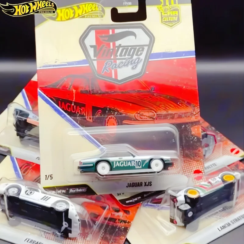 Фото Коллекционные модели автомобилей Hot Wheels Premium Car Culture Vintage Racing 1:64 из литого металла: Jaguar XJS, Porsche, Corvette, Ferrari 250, Lancia, Nissan. Подарок. №2