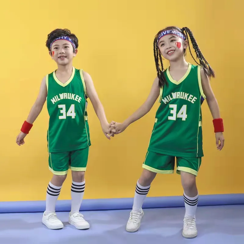 

New Boys Basketball Uniform Outdoor Sportswear 3-12Years Old Boys Youth Basketball Vest Short Suit Summer Childrens Clothing Set