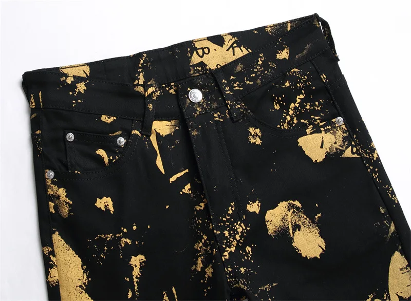 New Summer Street Mens Jeans Digital Printed Cotton Trousers Youth Popular Mid-rise Casual Denim Pants Men