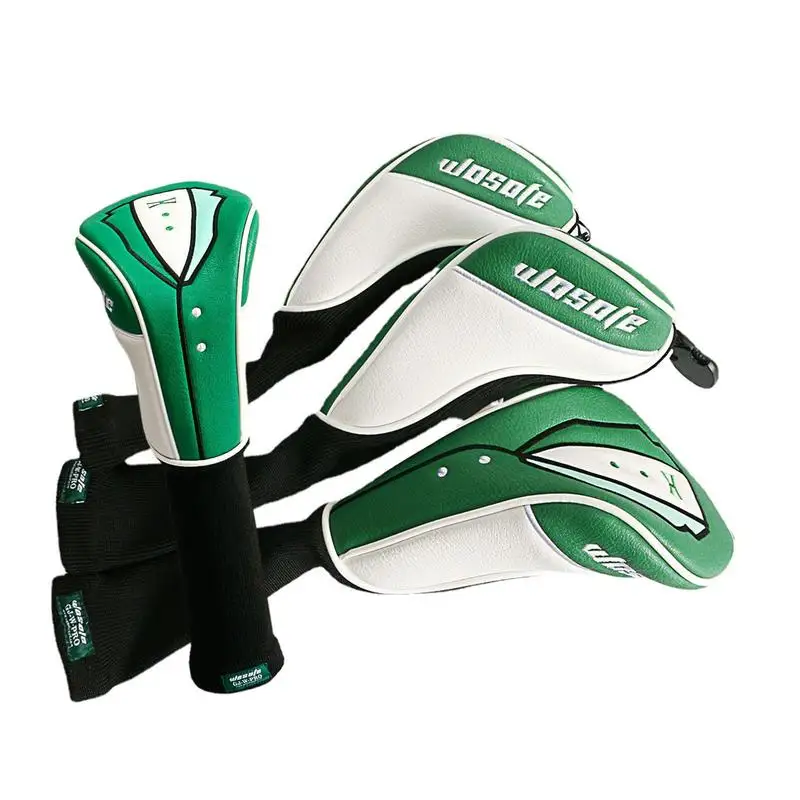 

Golf Headcover Set Green Jacket Head Covers For Golf Clubs Set Waterproof Iron Covers Golf Iron Headcovers Golf Putter Headcover
