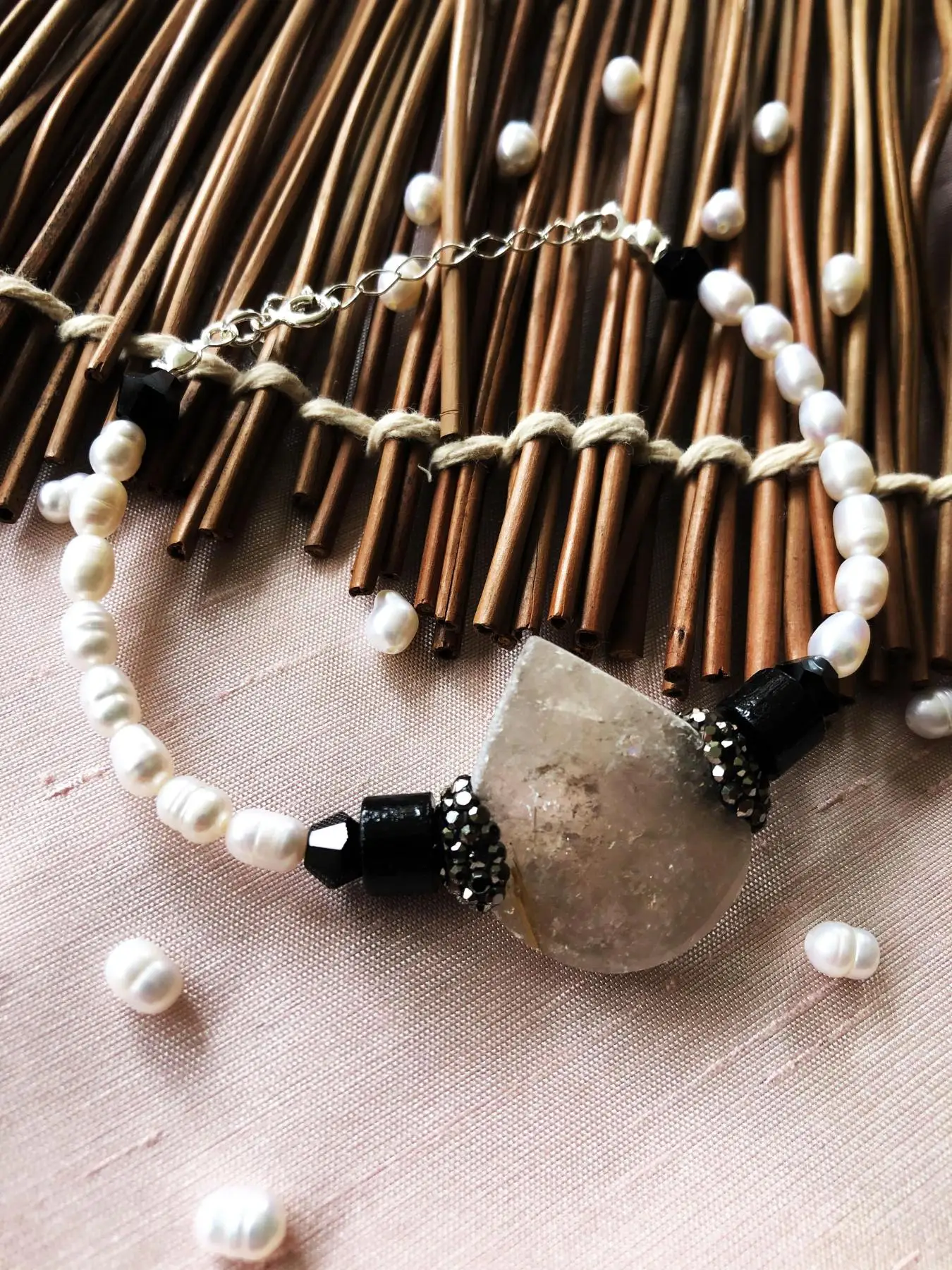 

Женский браслет ручной работы из серебра 925 пробы с бусинами и жемчугом