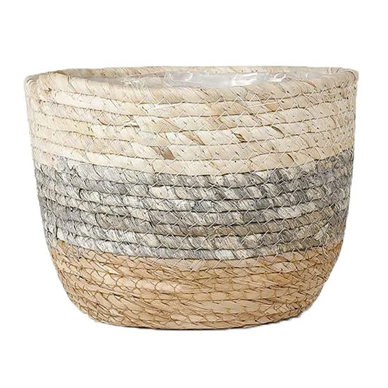 

Nordic Handmade Seagrass Storage Basket Indoor Outdoor Flower Pot Plant Container Home Living Room Bedroom Decoration