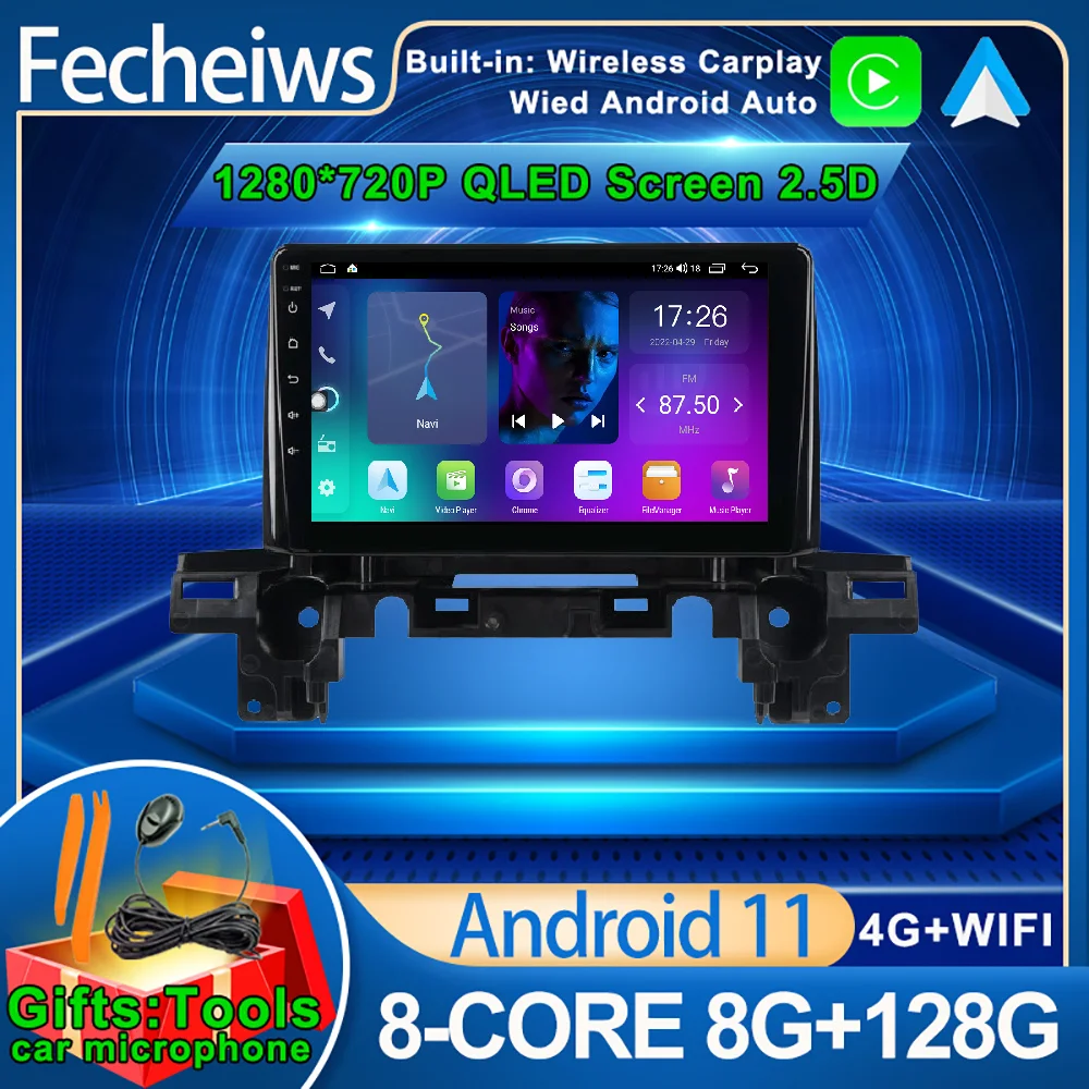 Автомагнитола 9 дюймов Android 11 для Mazda CX-5 CX5 CX 5 2018-2019 Беспроводная Автомобильная